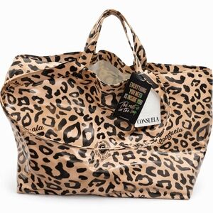 Consuela Leopard-Print Tote in Tan and Black